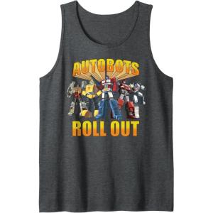 imageTransformers Retro Autobots Roll Out Group Shot Tank TopDark Heather Grey