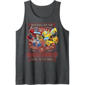 imageTransformers Rock N Roll Out Tour Heavy Metal Poster Tank TopDark Heather Grey