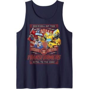 imageTransformers Rock N Roll Out Tour Heavy Metal Poster Tank TopNavy Blue