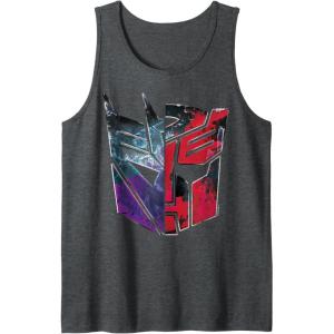 imageTransformers War For Cybertron Decepticon Autobot Split Tank TopDark Heather Grey