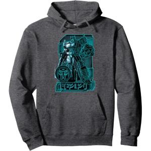 imageTransformers War For Cybertron Optimus Prime Portrait Pullover HoodieDark Heather Grey