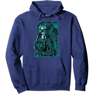 imageTransformers War For Cybertron Optimus Prime Portrait Pullover HoodieNavy Blue