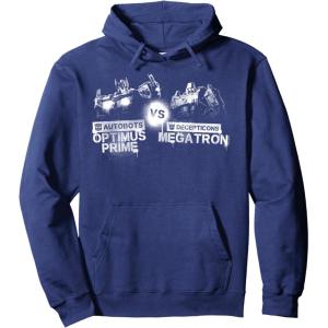 imageTransformers War For Cybertron Optimus Prime Vs Megatron Pullover HoodieNavy Blue