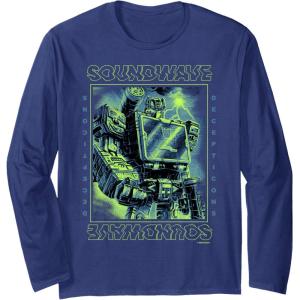 imageTransformers War For Cybertron Soundwave Portrait Long Sleeve TShirtNavy Blue