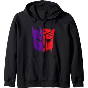 imageTransformers War For Cybertron Spray Paint Split Logo Zip HoodieBlack
