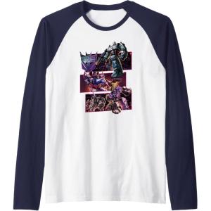 imageTransformers War for Cybertron Decepticon Panels Raglan Baseball TeeNavy BlueWhite