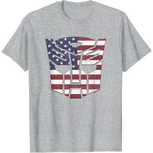 imageTransformers Autobots American Flag Logo TShirtHeather Grey