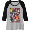 imageTransformers Autobots Cut Up Retro Vintage Panels Raglan Baseball TeeBlackAthletic Heather