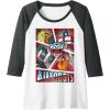 imageTransformers Autobots Cut Up Retro Vintage Panels Raglan Baseball TeeDark Heather GreyWhite