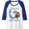 imageTransformers Bumblebee 6th Birthday Vintage Raglan Baseball TeeRoyal BlueWhite