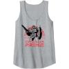 imageTransformers Optimus Prime Retro Kanji Sunset Portrait Tank TopHeather Grey