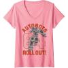 imageTransformers Autobots Roll Out 84 Vintage Collegiate VNeck TShirtPink