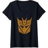 imageTransformers Halloween Decepticon Pumpkin Filled Mask VNeck TShirtBlack