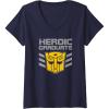 imageTransformers Optimus Prime Heroic Graduate VNeck TShirtNavy Blue