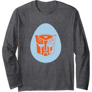 imageTransformers Autobot Egg Happy Easter Long Sleeve TShirtDark Heather Grey