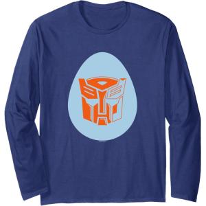 imageTransformers Autobot Egg Happy Easter Long Sleeve TShirtNavy Blue