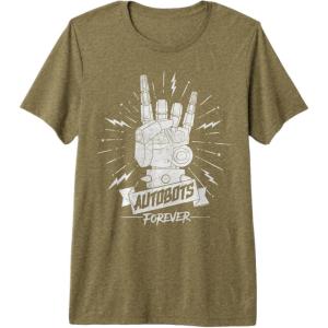 imageTransformers Autobots Forever Rock On Retro Rock Poster Premium Triblend TShirtOlive Green