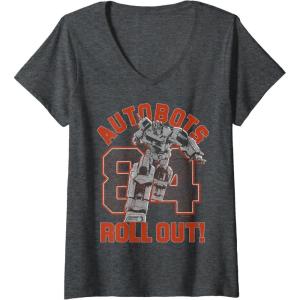 imageTransformers Autobots Roll Out 84 Vintage Collegiate VNeck TShirtDark Heather Grey