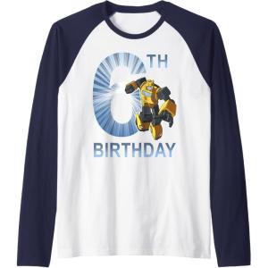imageTransformers Bumblebee 6th Birthday Vintage Raglan Baseball TeeNavy BlueWhite