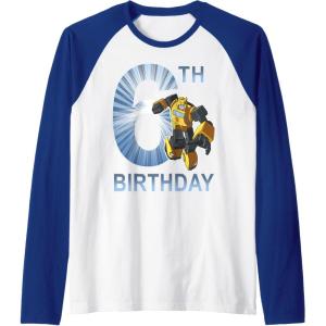 imageTransformers Bumblebee 6th Birthday Vintage Raglan Baseball TeeRoyal BlueWhite