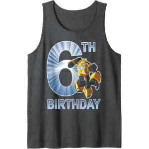 imageTransformers Bumblebee 6th Birthday Vintage Tank TopDark Heather Grey