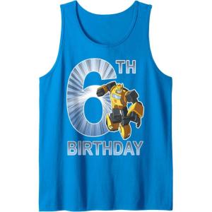 imageTransformers Bumblebee 6th Birthday Vintage Tank TopSapphire Blue