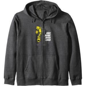 imageTransformers Bumblebee Awesome Overload Split Zip HoodieDark Heather Grey