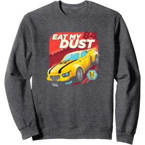 imageTransformers Bumblebee Eat My Dust 84 Portrait SweatshirtDark Heather Grey