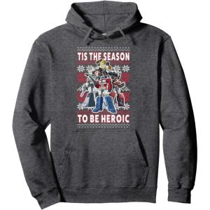 imageTransformers Christmas Autobots Heroic Season Ugly Sweater Pullover HoodieDark Heather Grey