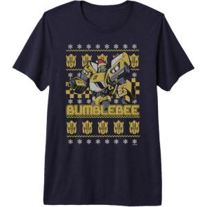 imageTransformers Christmas Bumblebee Ugly Sweater Premium Triblend TShirtNavy Blue