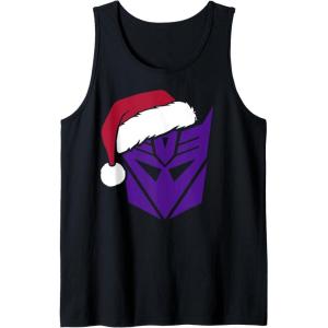 imageTransformers Christmas Decepticons Santa Hat Logo Tank TopBlack