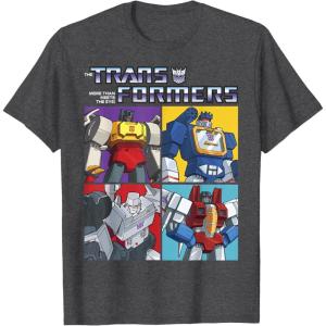 imageTransformers Decepticon Retro Vintage Color Box Panels TShirtDark Heather Grey