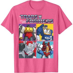 imageTransformers Decepticon Retro Vintage Color Box Panels TShirtPink Heather