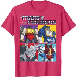imageTransformers Decepticon Retro Vintage Color Box Panels TShirtRed Heather