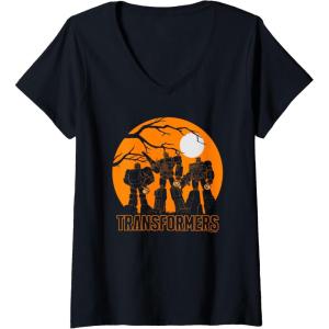 imageTransformers Halloween Optimus Haunt Silhouettes VNeck TShirtBlack
