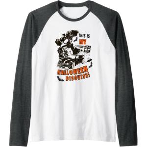 imageTransformers Halloween This Is My Halloween Disguise Raglan Baseball TeeDark Heather GreyWhite