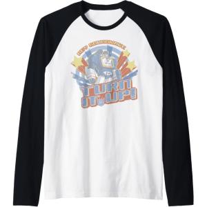 imageTransformers Hey Soundwave Turn It Up Classic Retro Logo Raglan Baseball TeeBlackWhite