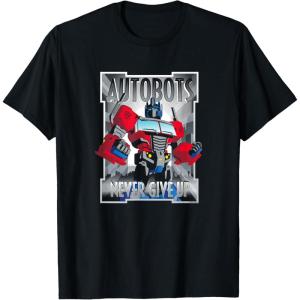 imageTransformers Optimus Prime Autobots Never Give Up TShirt SmallBlack