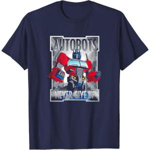 imageTransformers Optimus Prime Autobots Never Give Up TShirt SmallNavy Blue