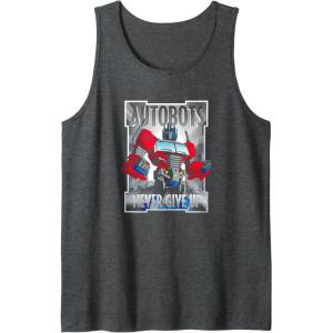 imageTransformers Optimus Prime Autobots Never Give Up Tank TopDark Heather Grey