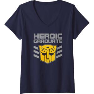 imageTransformers Optimus Prime Heroic Graduate VNeck TShirtNavy Blue