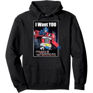 imageTransformers Optimus Prime I Want You Retro Poster Pullover HoodieBlack