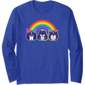 imageTransformers Pride Rainbow Faces Long Sleeve TShirtRoyal Blue