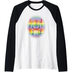 imageTransformers Pride Rainbow Transformer Graphic Egg Raglan Baseball TeeBlackWhite