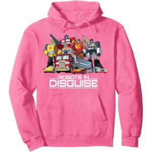 imageTransformers Robots In Disguise Vintage Retro Autobots Group Pullover HoodieBright Pink
