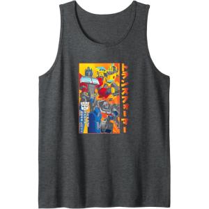 imageTransformers Vintage Retro Autobots Kanji Group Shot Poster Tank TopDark Heather Grey