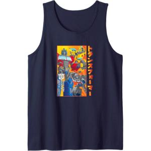 imageTransformers Vintage Retro Autobots Kanji Group Shot Poster Tank TopNavy Blue