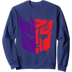 imageTransformers War For Cybertron Spray Paint Split Logo SweatshirtNavy Blue