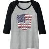 imageTransformers Autobots American Flag Logo Raglan Baseball TeeBlackAthletic Heather