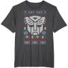 imageTransformers Christmas Autobots Retro Ugly Sweater Style TShirtDark Heather Grey